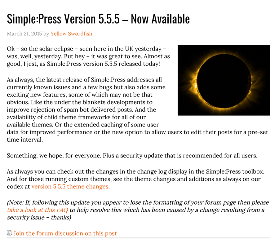 Blog Post Linking - Simple:Press